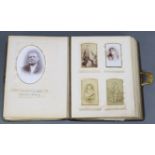 A Victorian leather-bound family photograph album containing fifty-four black & white carte-de-