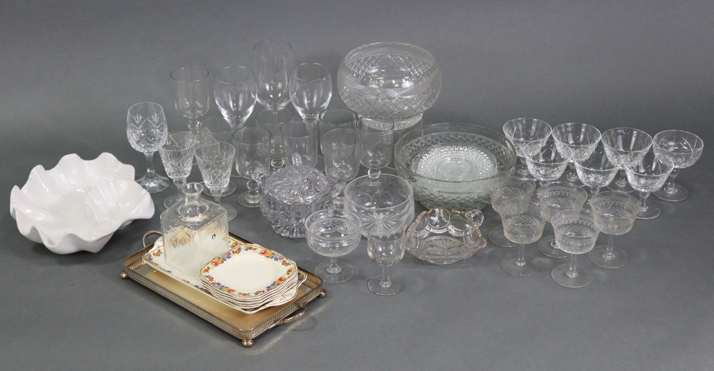 Various items of glassware, china, studio pottery, books, etc.