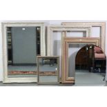 Three wall mirrors; & three picture frames.