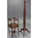 A 19th century mahogany rectangular washstand, with shaped aprons, fitted frieze drawer & with