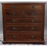 A GEORGE IV CARVED & FIGURED MAHOGANY CHIPPENDALE STYLE LARGE CHEST
