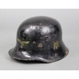 A WWII German Luftwaffe steel helmet.