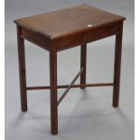 A Georgian-style mahogany rectangular side table with moulded edge & beaded decoration to the