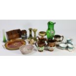 Various items of decorative china, pottery, glassware, etc., part w.a.f.