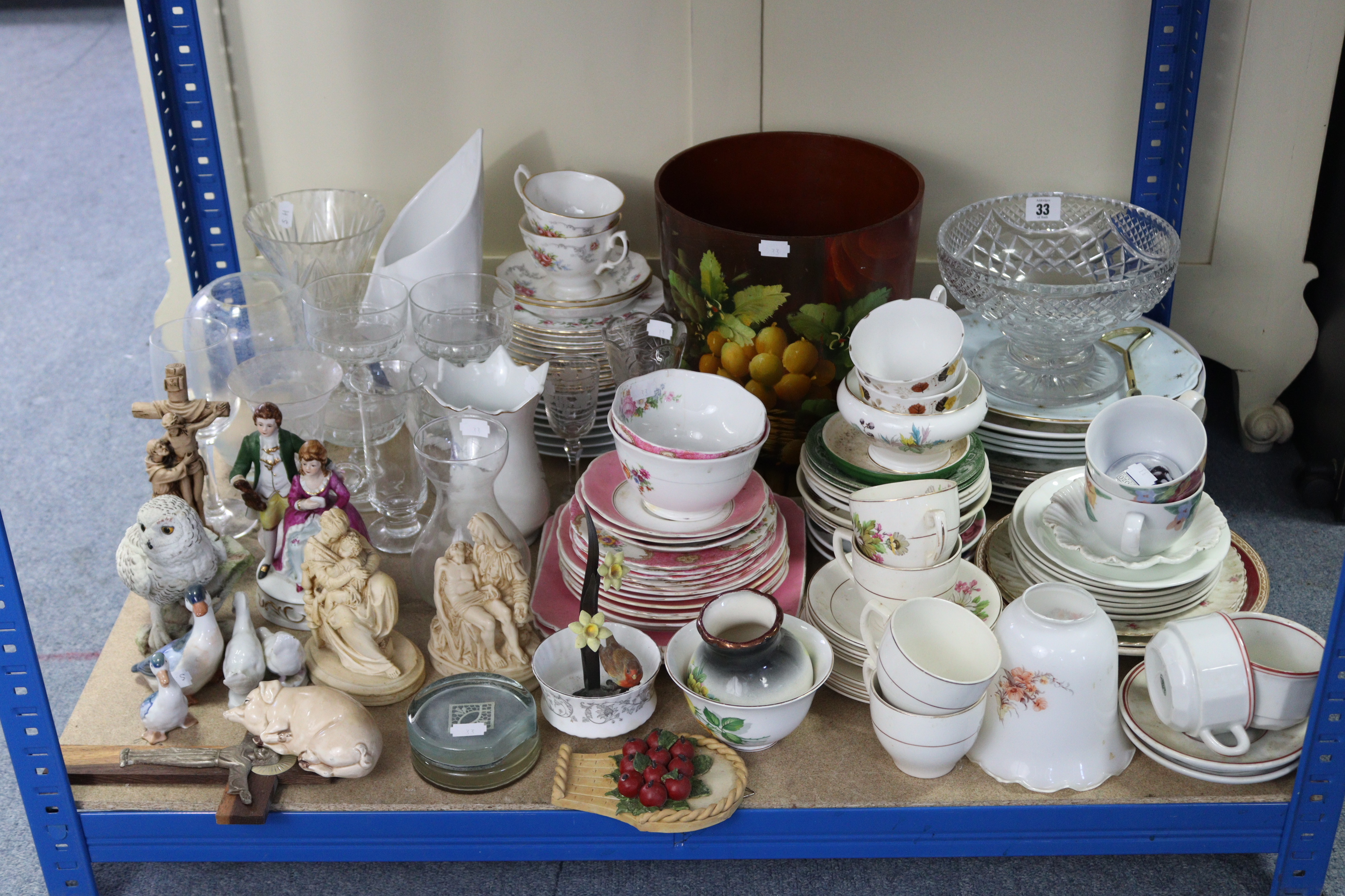 Various items of decorative china & glassware, etc.