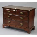 A mahogany 18th century-style low chest with moulded edge to the rectangular top, fitted two short &
