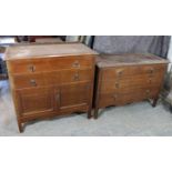 A mid-20th century oak bedroom pair comprising a chest of two short & two long drawers, 43½”