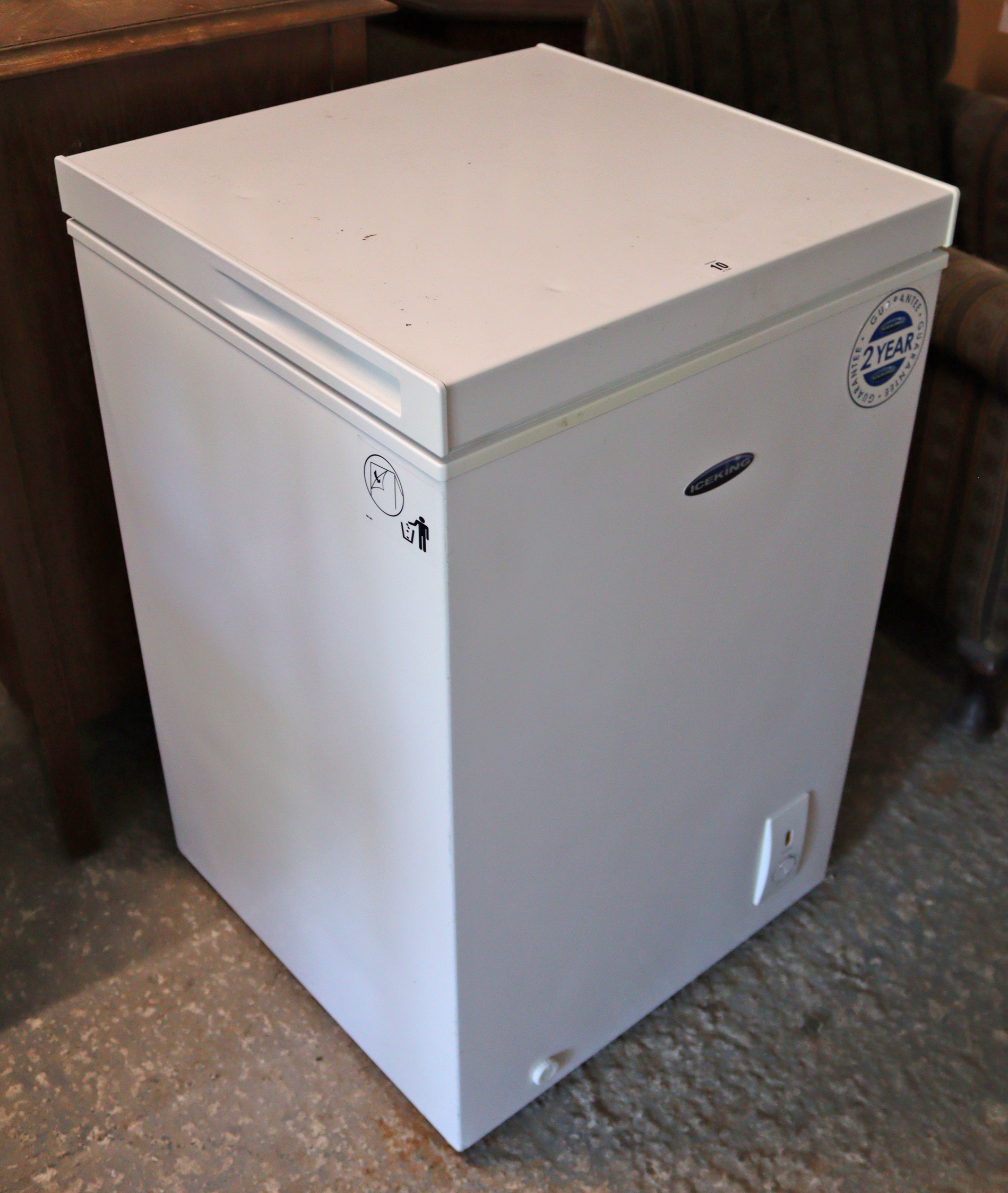 An ICEKING small chest freezer, 29½” wide x 33” high.