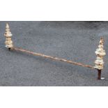 A white painted cast-iron railing/gate top section with stylised finials to either end, 64” wide x