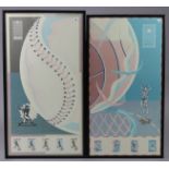 A pair of coloured lithographic sporting posters: “The Power And The Glory of Real Baseball”, by the