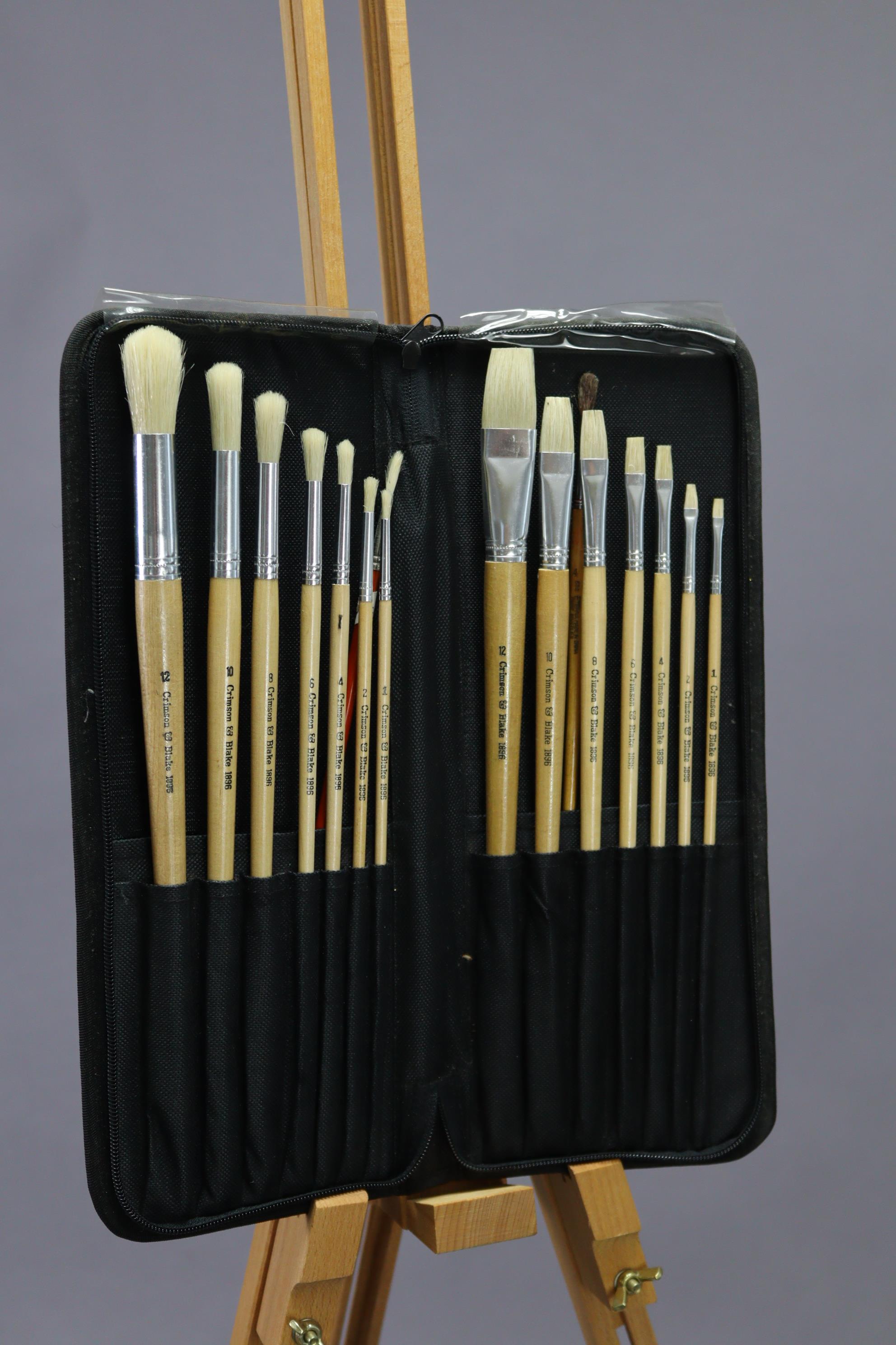 A Winsor & Newton “Dart” artist’s fold-away easel (boxed), 36¼” high un-extended; together with a - Image 2 of 7