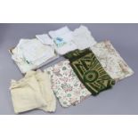 Various items of household linen & textiles.