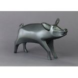 A silver-painted composition model of King Bladud’s Pig; 13” long x 7¾” high. (Provenance: The