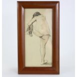AUGUSTE ALEXANDER VUILLEMOT (1883-1970). Female figure study; Pen & wash: 7¼” x 3¾”. (Provenance: