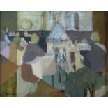 VICTORIA GAMBERONI (Contemporary). “Notre Dame, Paris”. Signed lower left & inscribed verso; Oil