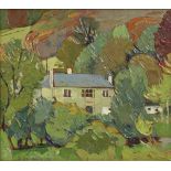 KATE DELHANTY, R.W.A. (b. 1928). “Late Summer, Sheepscombe”. Signed & dated ’80 lower left; Oil on
