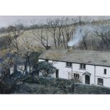 JOHN COOKE (b. 1929). “Cottage Near Colwith”. Signed lower right; Gouache: 14” x 20”; in glazed