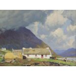 EDWARD LOUIS LAWRENSON (1868-1940). “A Home In Achill”. Signed “E. L. Lawrenson” lower left; Oil