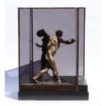 MICHAEL AYRTON (1921-1975). “Cord”, bronze sculpture & Perspex, 1971; on revolving platform base;