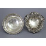 A late Victorian silver oval sweetmeat dish with pierced & embossed wide border, 5½” wide, Chester