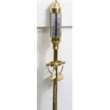 A Russells of Norwich reproduction ship’s stick barometer in brass case, 35½” high; & a two-division