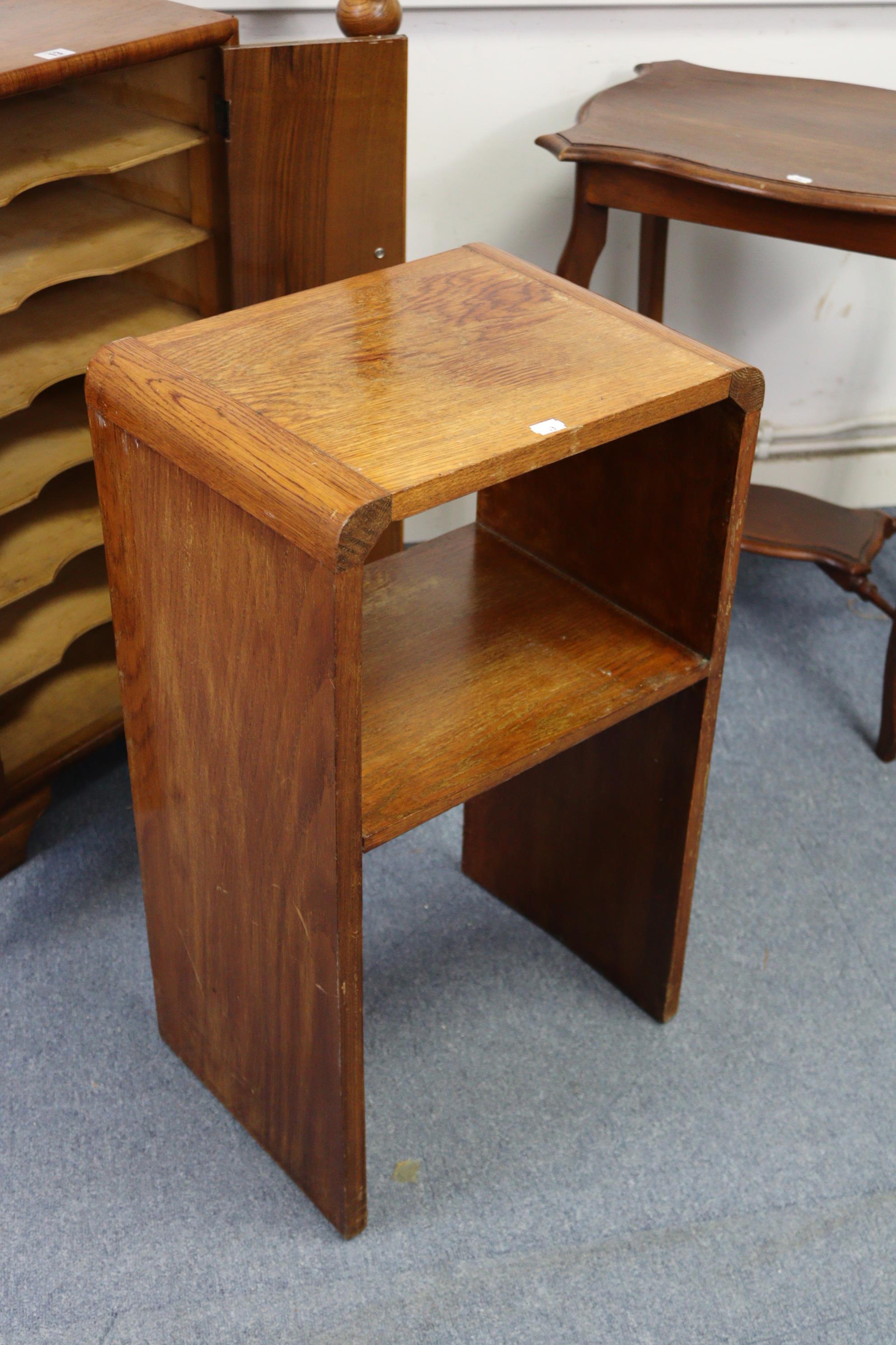 A mid-20th century walnut sheet-music cabinet, fitted six shelves enclosed by pair of panel doors, & - Image 4 of 5