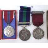 An Army General Service Medal awarded to GDSM M. VEZEY, S.G., Geo VI, with clasp “Malaya”, with