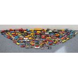 Approximately sixty various scale models by Corgi Juniors, Husky, Lesney, etc., all un-boxed.