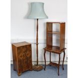 A mid-20th century walnut sheet-music cabinet, fitted six shelves enclosed by pair of panel doors, &