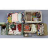 A quantity of assorted household linen, textiles, etc.