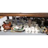 Various items of decorative china, pottery & glassware, etc., part w.a.f.