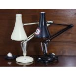 Two Herbert Terry of Redditch anglepoise desk lamps.