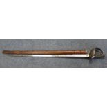 A GEORGE V WWI BRITISH ARMY OFFICER’S DRESS SWORD, with etched foliate design to the 32¼” long