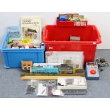 Various model railway buildings; & numerous model railway maker’s paints & other accessories.