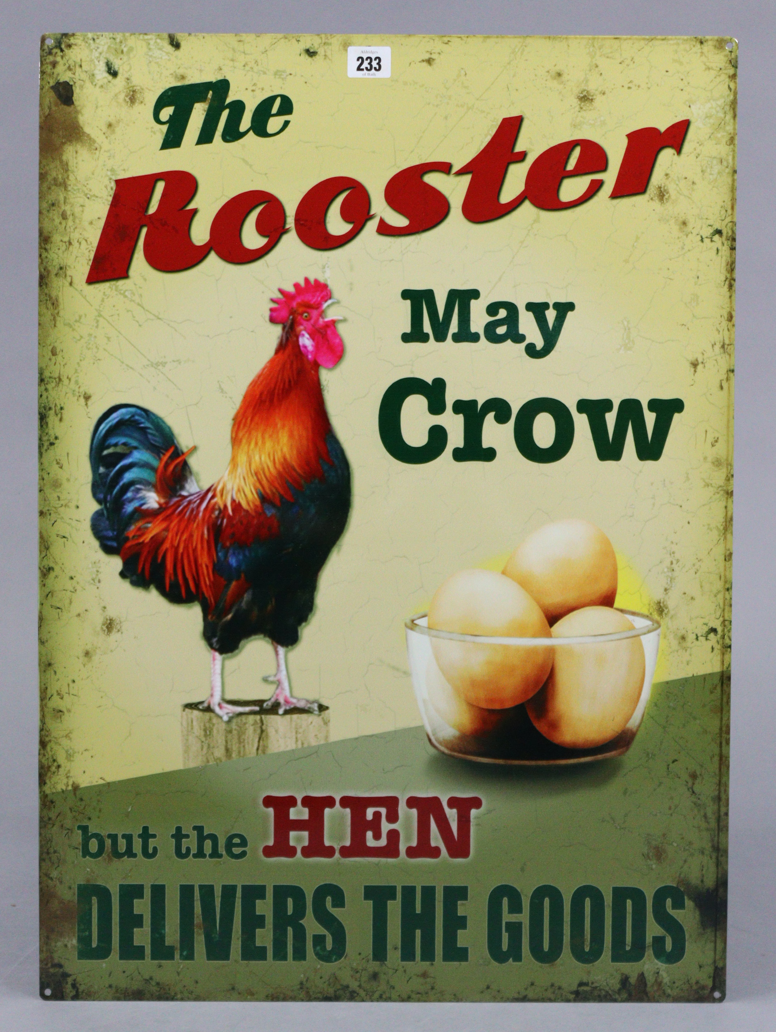 Another “The Rooster May Crow……”, 27½” x 19¾”.