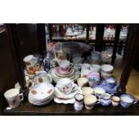 Various items of Royal commemorative china & glassware, a Salisbury China floral decorated twenty-