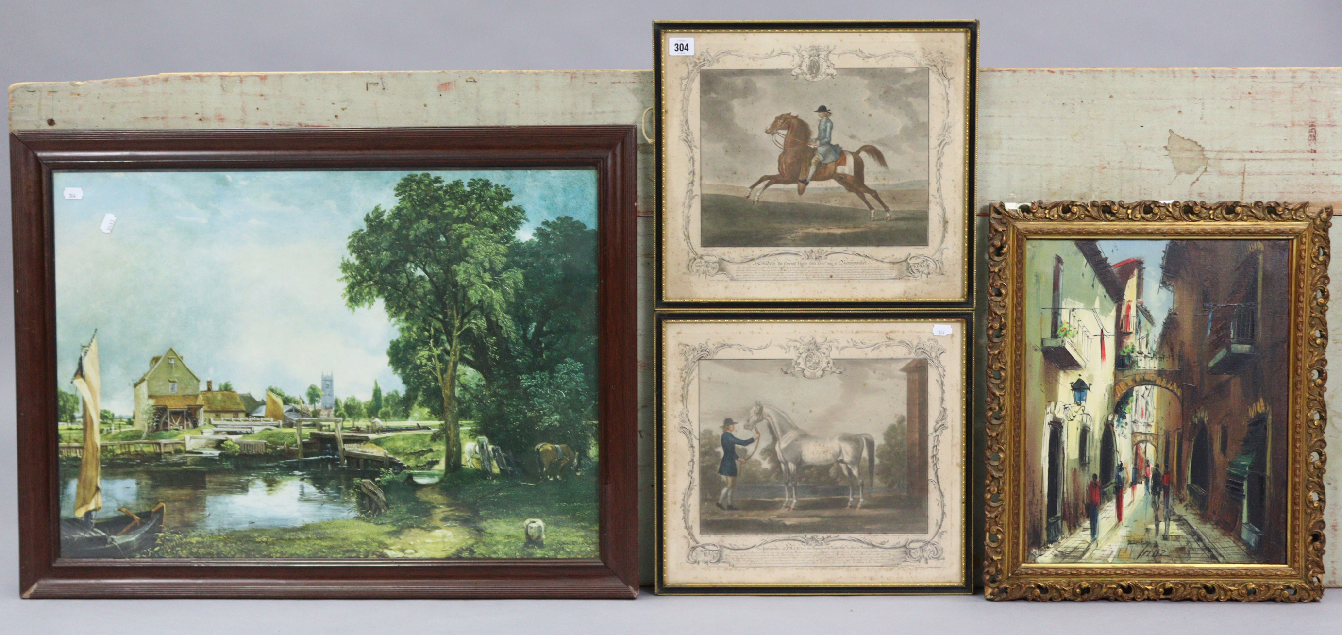 A pair of 19th century coloured engravings, each depicting a race-horse, 13¼” x 14¾”; together - Image 3 of 4