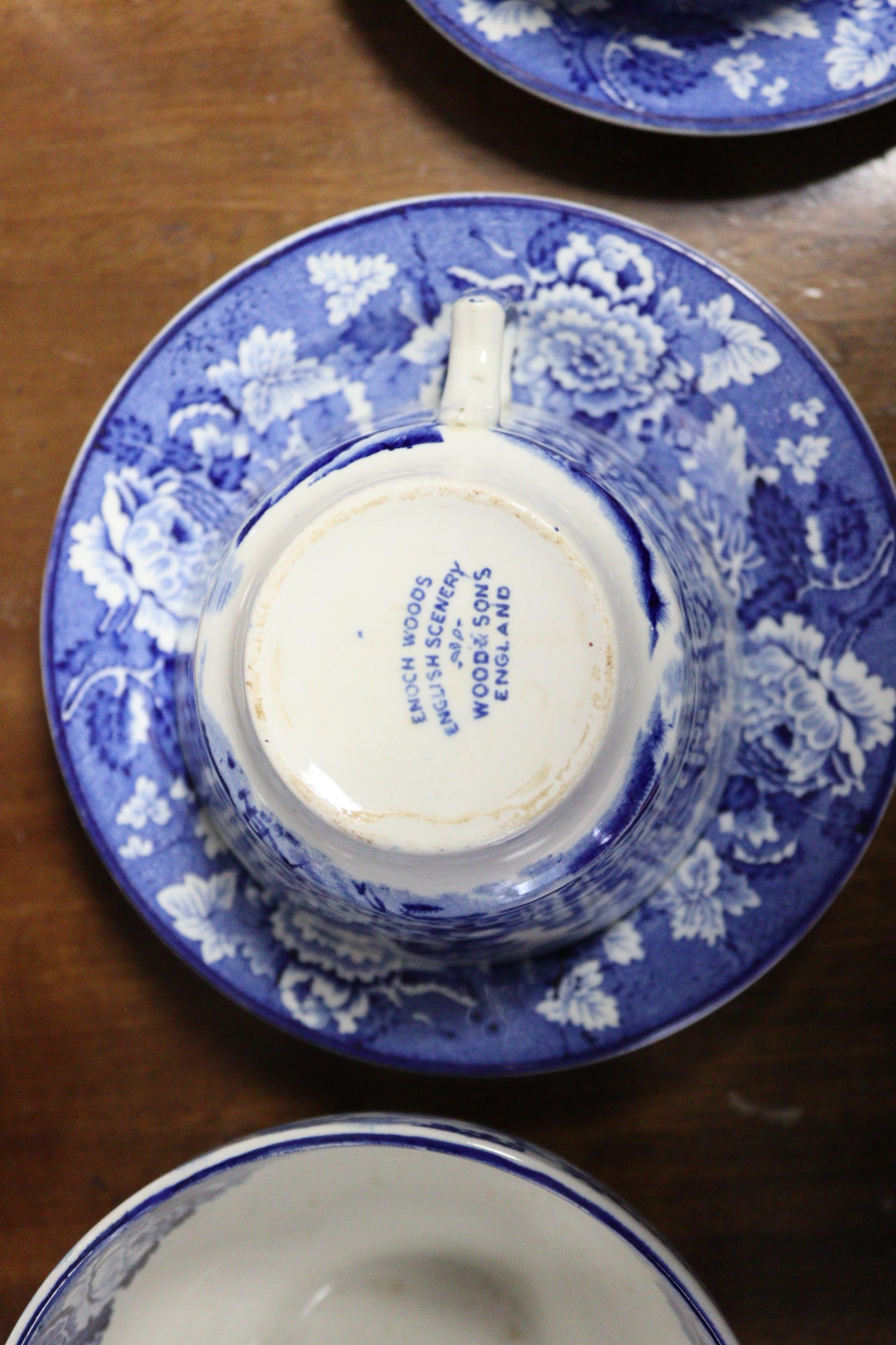 A Woods Ware blue & white “Enoch Woods English Scenery” pattern extensive seventy-piece part - Image 5 of 5