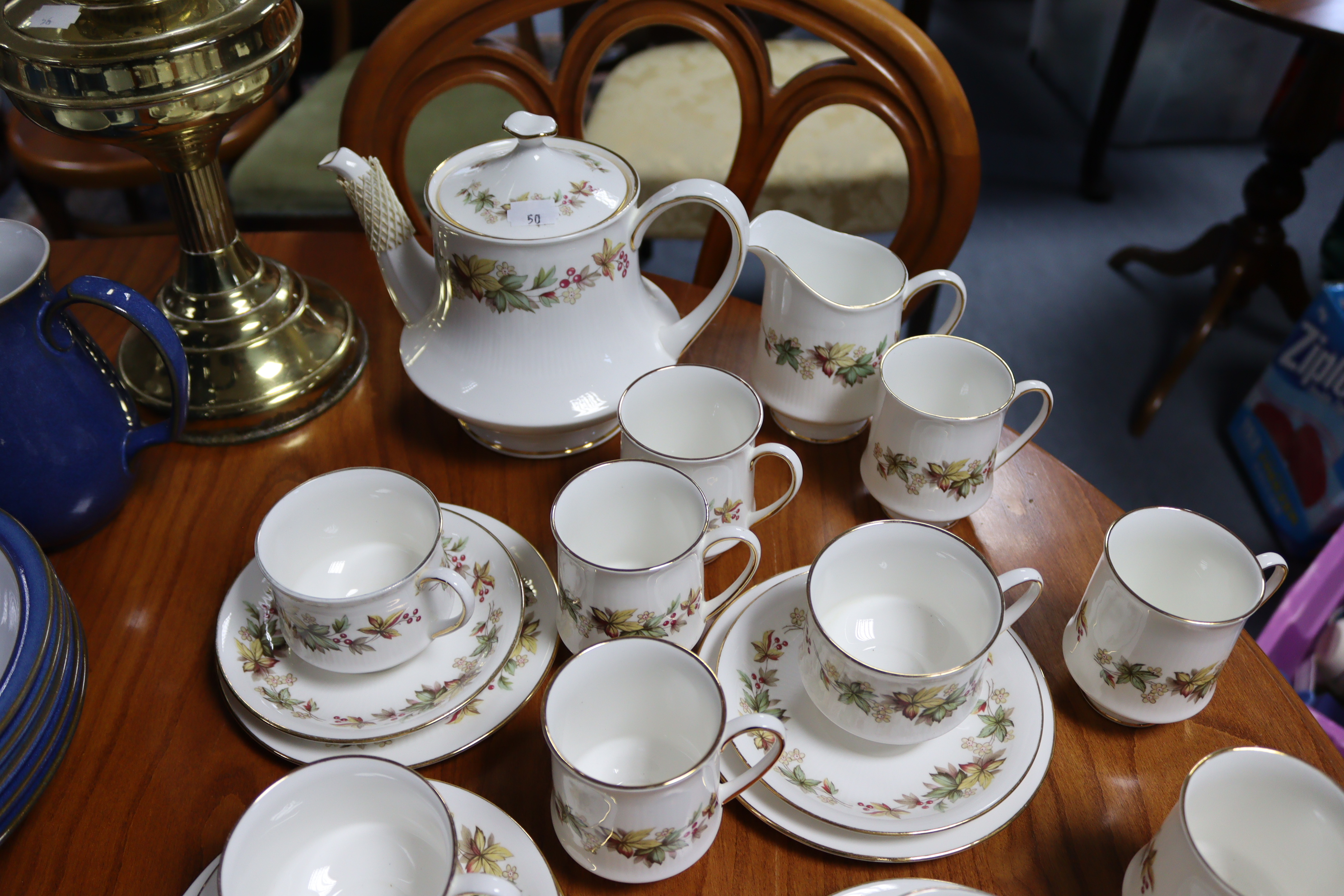 A Denby pottery blue glazed thirty-seven piece part dinner, tea & coffee service; & a Royal Stafford - Image 6 of 7