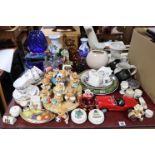 Various items of decorative china, glassware, etc.