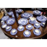 A Woods Ware blue & white “Enoch Woods English Scenery” pattern extensive seventy-piece part