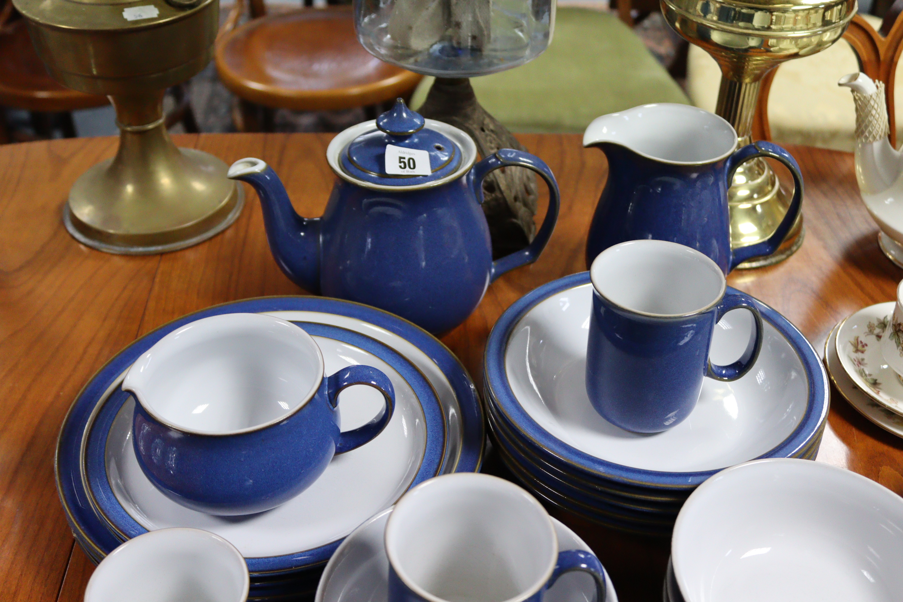 A Denby pottery blue glazed thirty-seven piece part dinner, tea & coffee service; & a Royal Stafford - Image 3 of 7