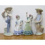 Two Lladro Daisa porcelain ornaments, each in the form of a girl in dance posture; together with