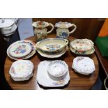 Two Mason’s Ironstone China floral decorated jugs; seven various Mason’s plates & dishes; & a