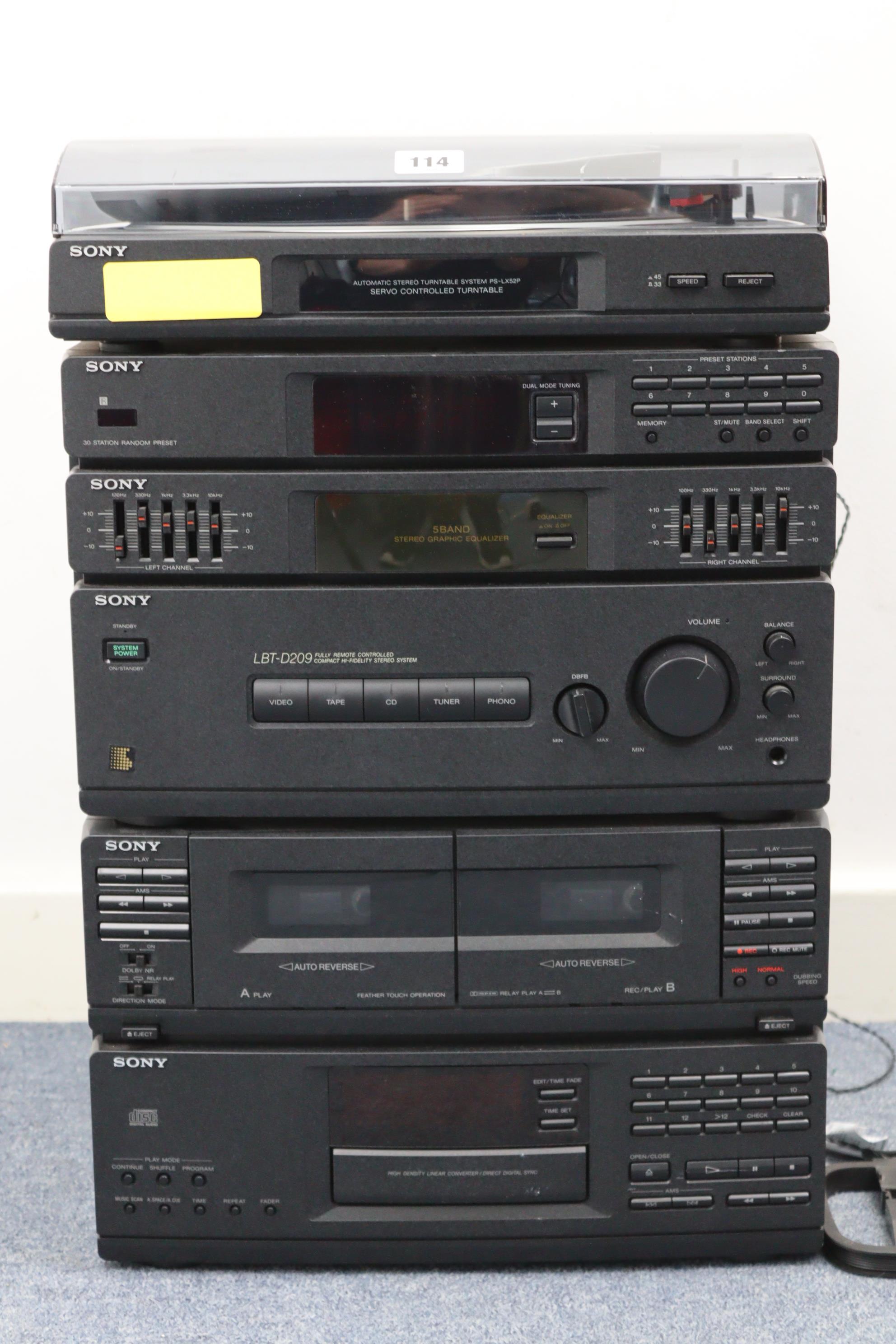 A Sony compact hi-fi stereo system, w.o.