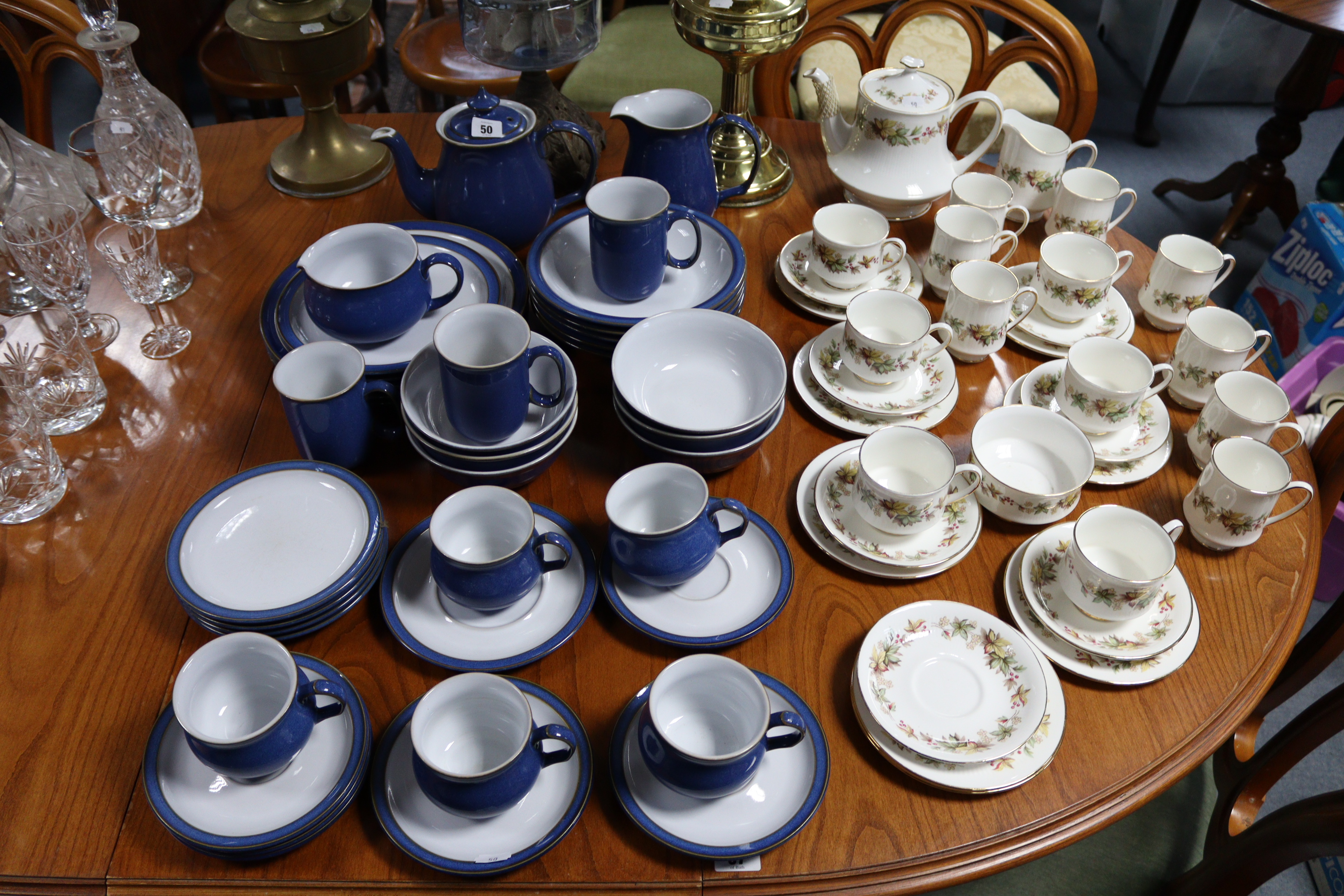 A Denby pottery blue glazed thirty-seven piece part dinner, tea & coffee service; & a Royal Stafford - Image 2 of 7