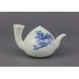 A Japanese blue & white porcelain peach-form water dropper, decorated with floral sprays, with