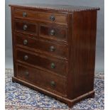 Chippendale style mahogany large chest, with gadrooned edge above a long frieze drawer, two