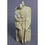 PETER WRIGHT (1919-2003). An inter-locking ceramic sculpture of male & female figures seated on a