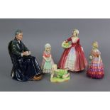 A group of Royal Doulton figures, including “The Cup of Tea” (HN 2322); “Janet” (HN 1537 – head re-